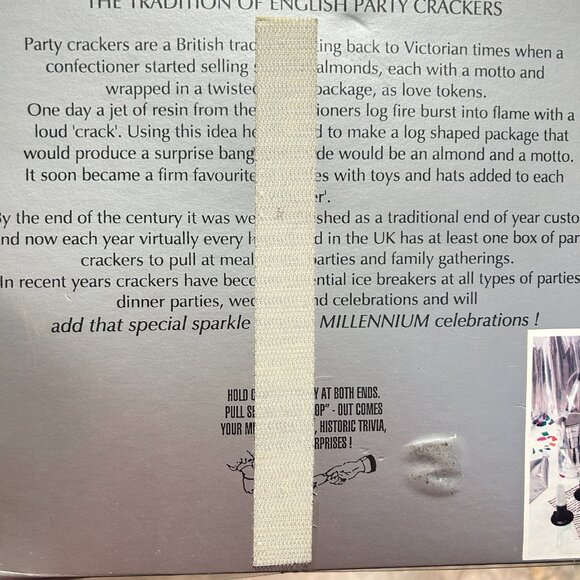 Y2K New Year’s Eve Crackers & Party Horns Set Silver Sparkle Year 2000 Theme New - Picture 4 of 6